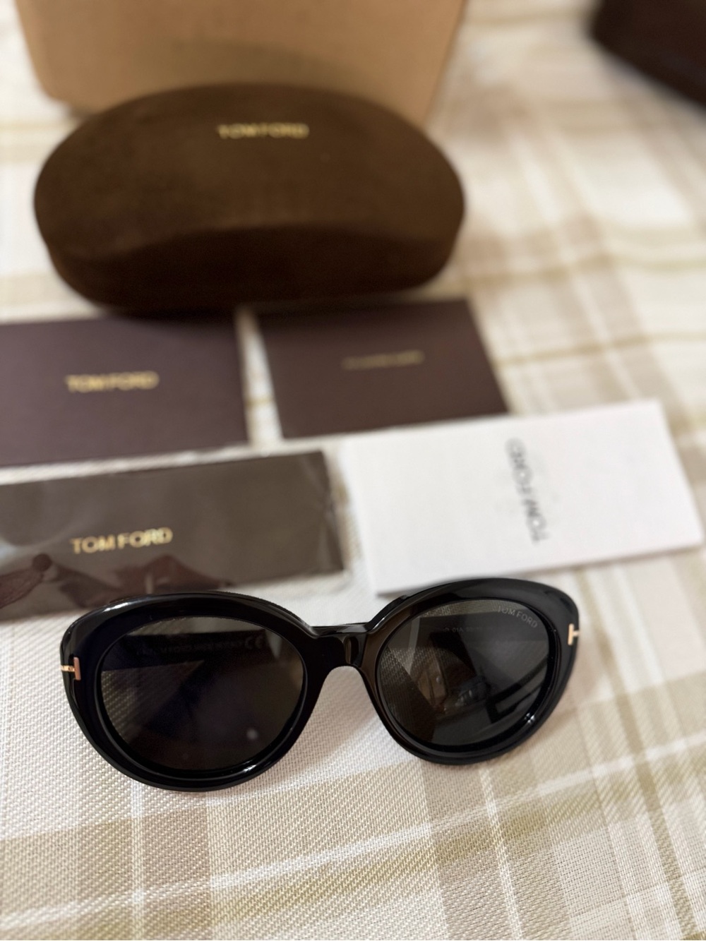 Tom Ford Black Women's Sunglasses with Subtle Gold Accents